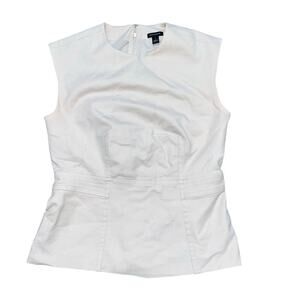 ANN TAYLOR Cream Sleeveless Blouse Size 2